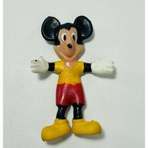 Vintage Early Walt Disney Productions Mickey Mouse Toy Figure Bendable Hong Kong